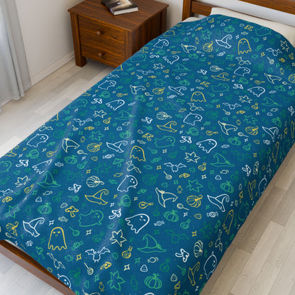 Non-Binary Boy Pride Halloween Velveteen Plush Blanket