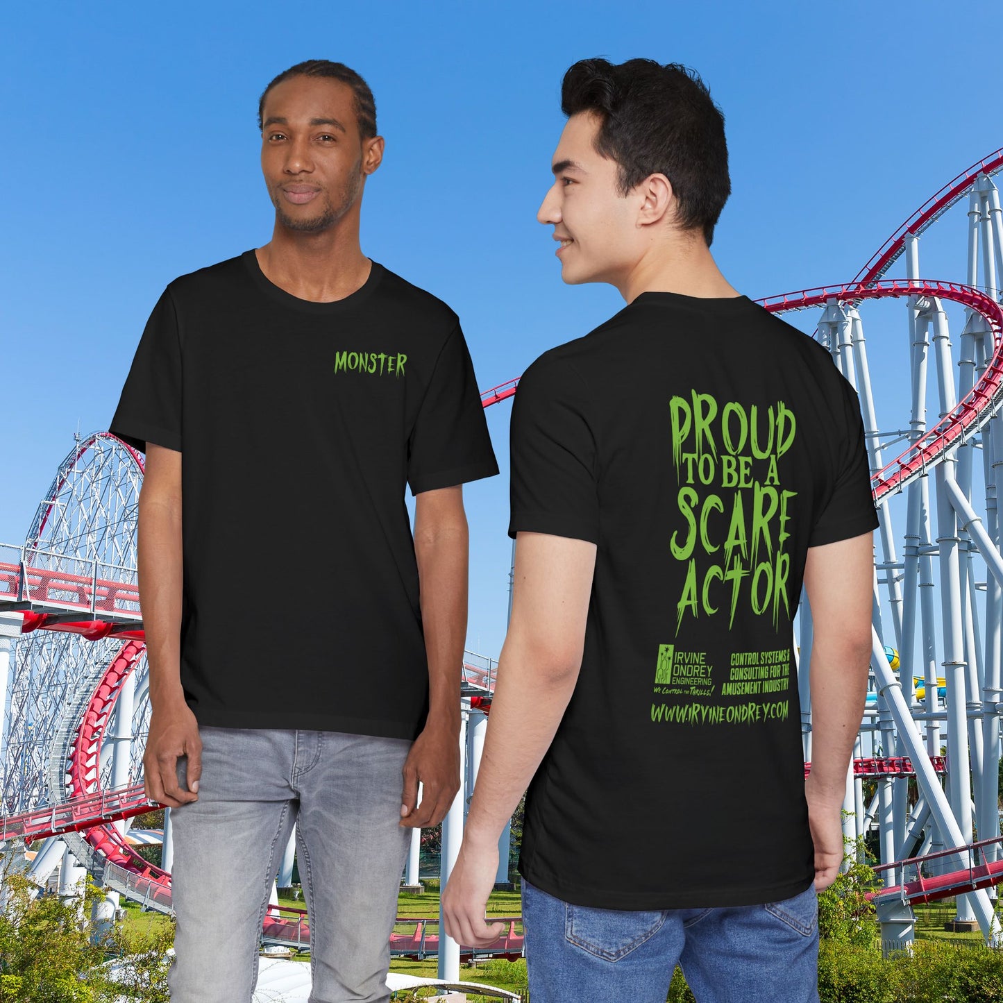 Black Proud to Be a Scare Actor Personalized Tee • Irvine Ondrey Engineering
