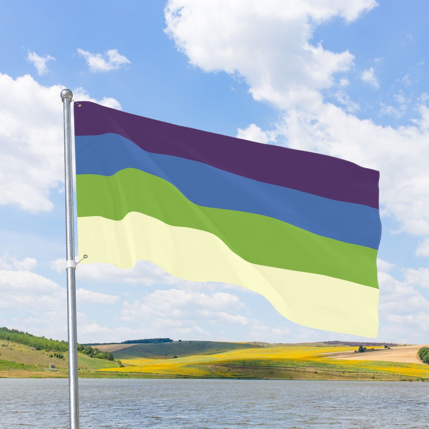 Aplatonic Pride Flag with Grommets