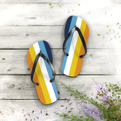 M Black sole Aromatic Asexual Pride Flip Flops