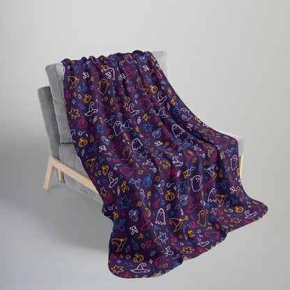 Polyamory Pride Halloween Fleece Sherpa Blanket