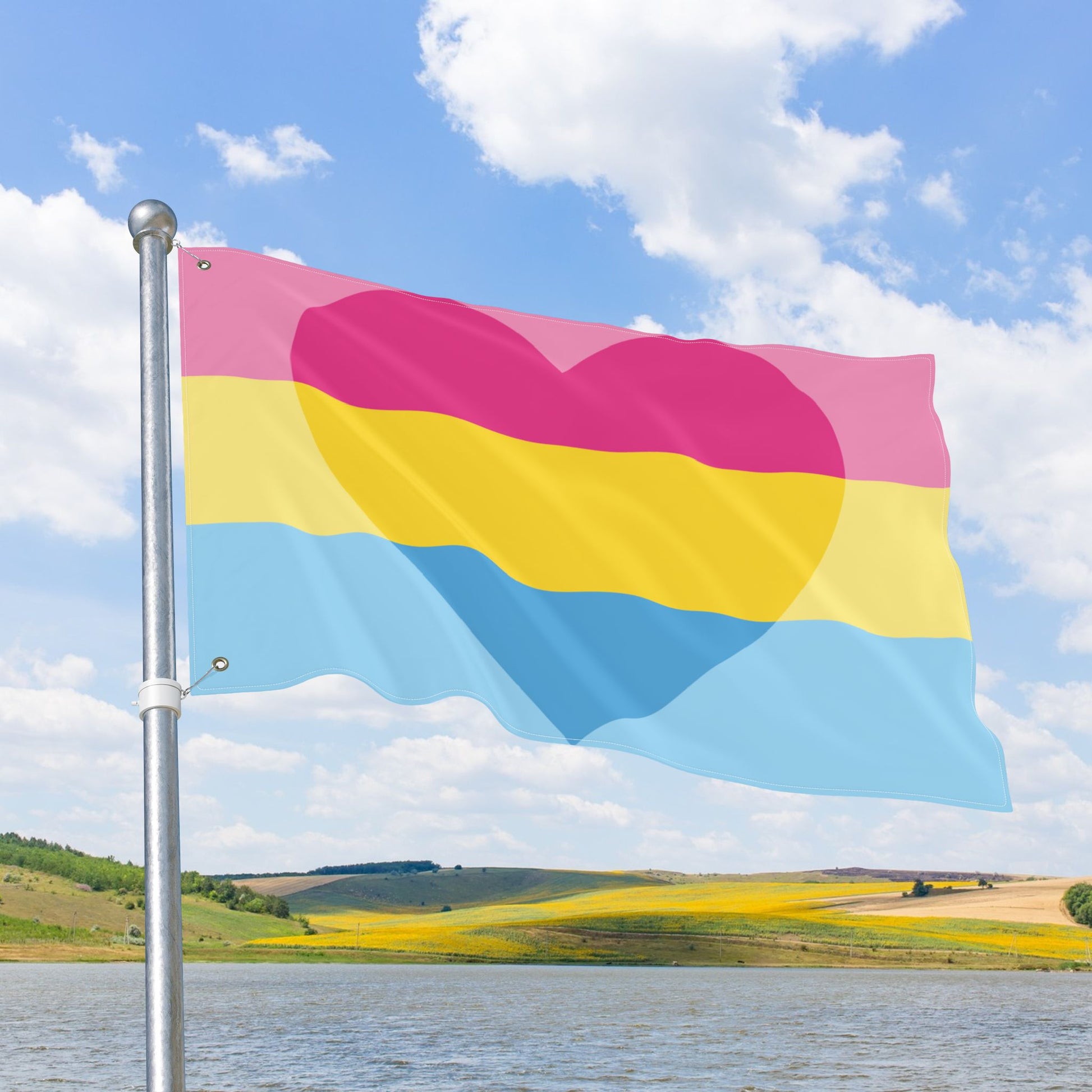 Panromantic Pride Flag with Grommets