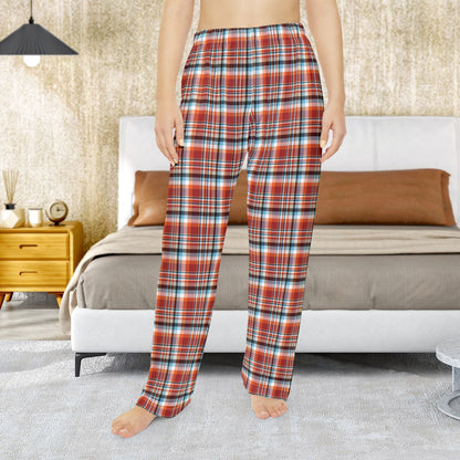 Women’s Red, Orange & Blue Sandusky OH Plaid Pajama Pants