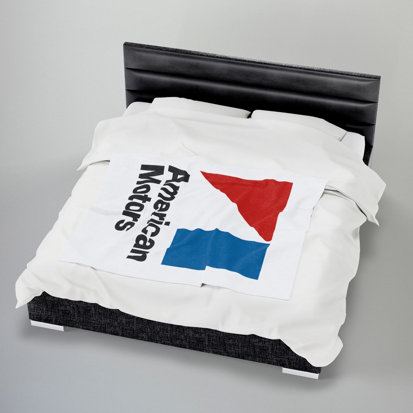 AMC Logo White Velveteen Plush Blanket