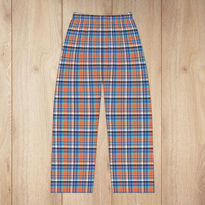 Women’s Orange & Blue Sandusky OH Plaid Pajama Pants