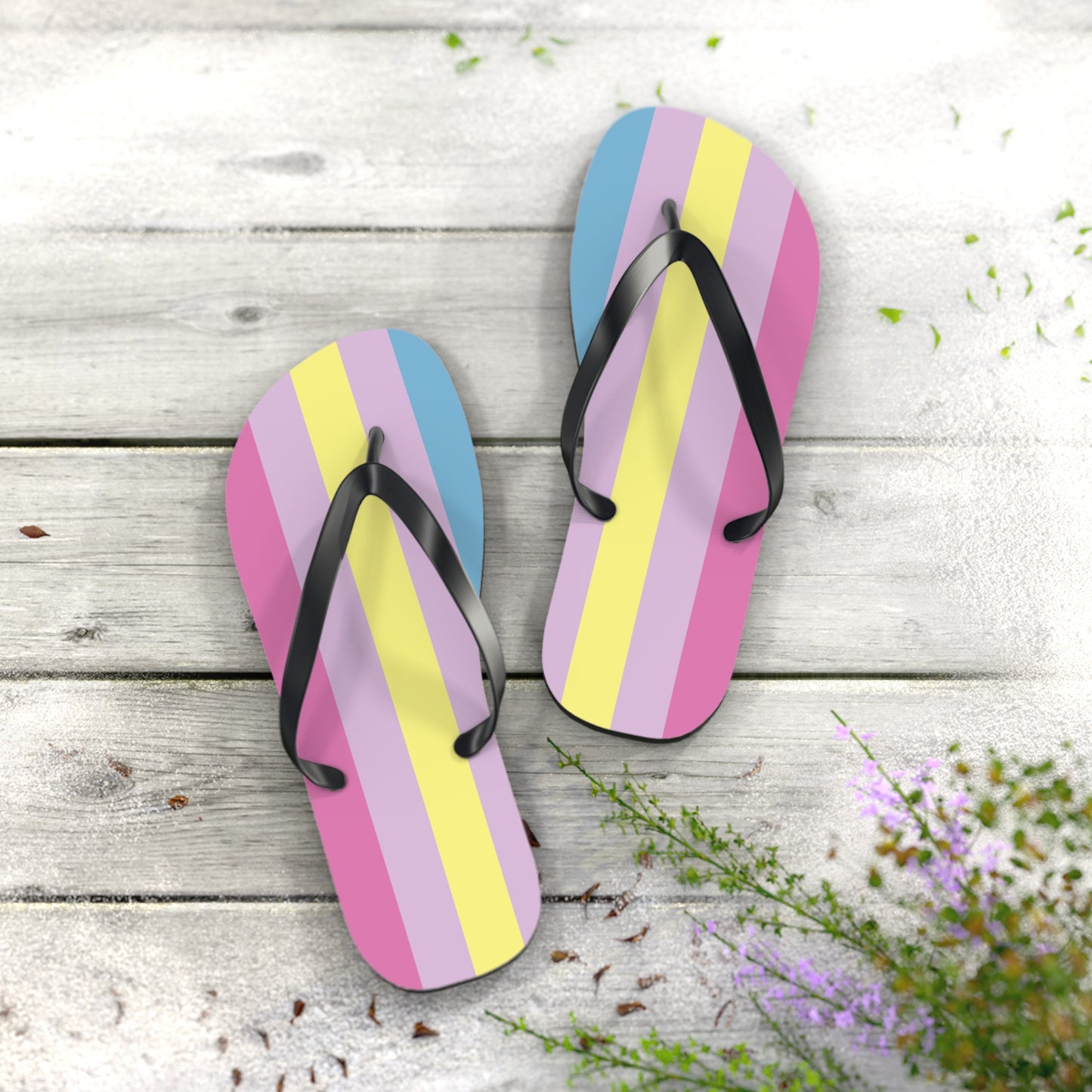 XL Black sole Aporagender Pride Flip Flops