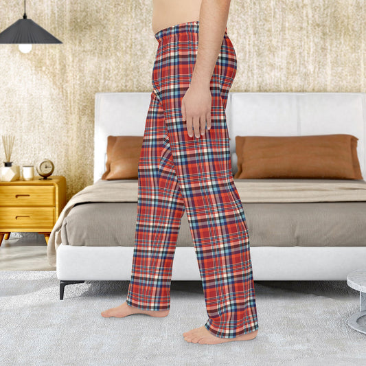 Men’s Red, Orange & Cream Ohio Plaid Pajama Pants
