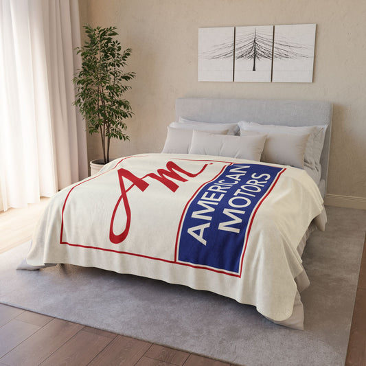 60" × 80" Beige AMC Square Logo Ivory Fleece Sherpa Blanket