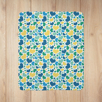 Non-Binary Boy Pride Valentine’s Day Hearts Fleece Sherpa Blanket