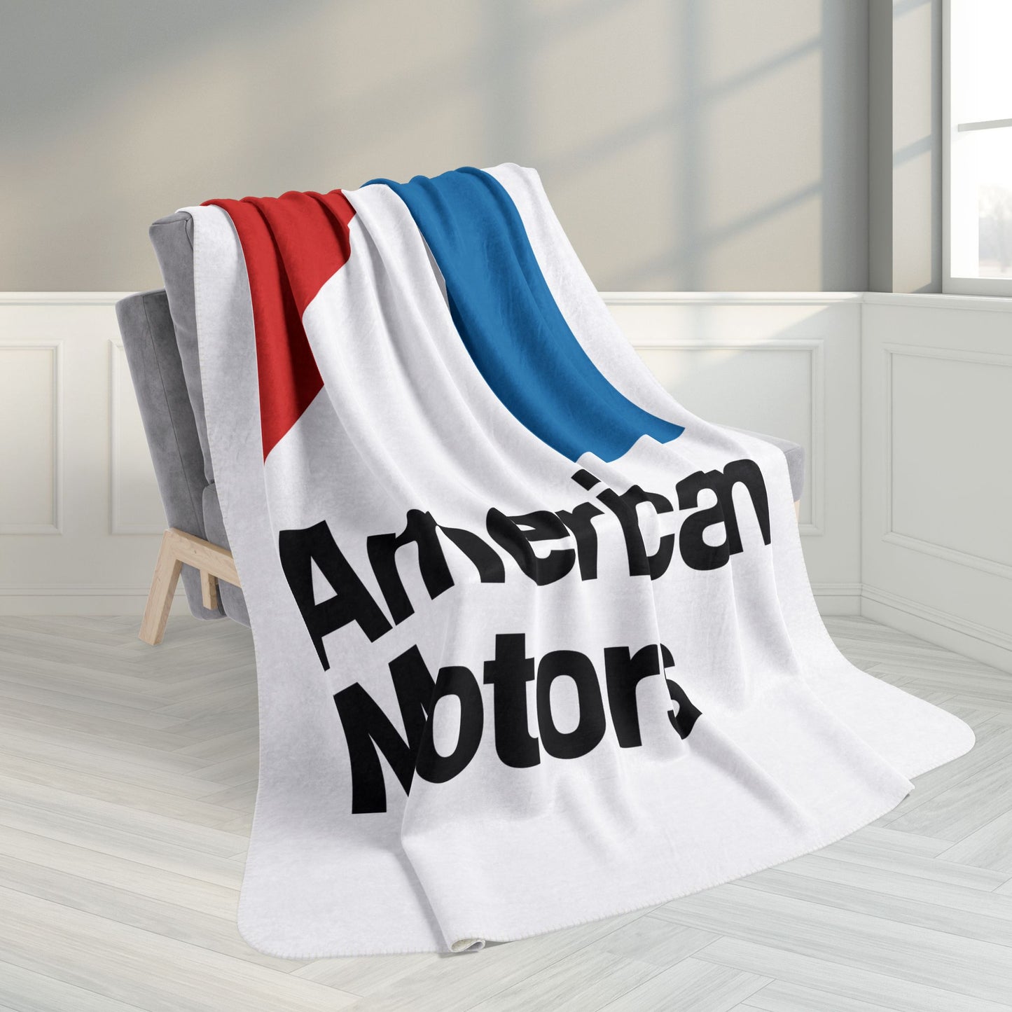 AMC Logo White Fleece Sherpa Blanket