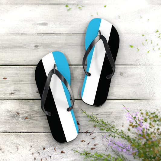 L Black sole Mascic Pride Flip Flops