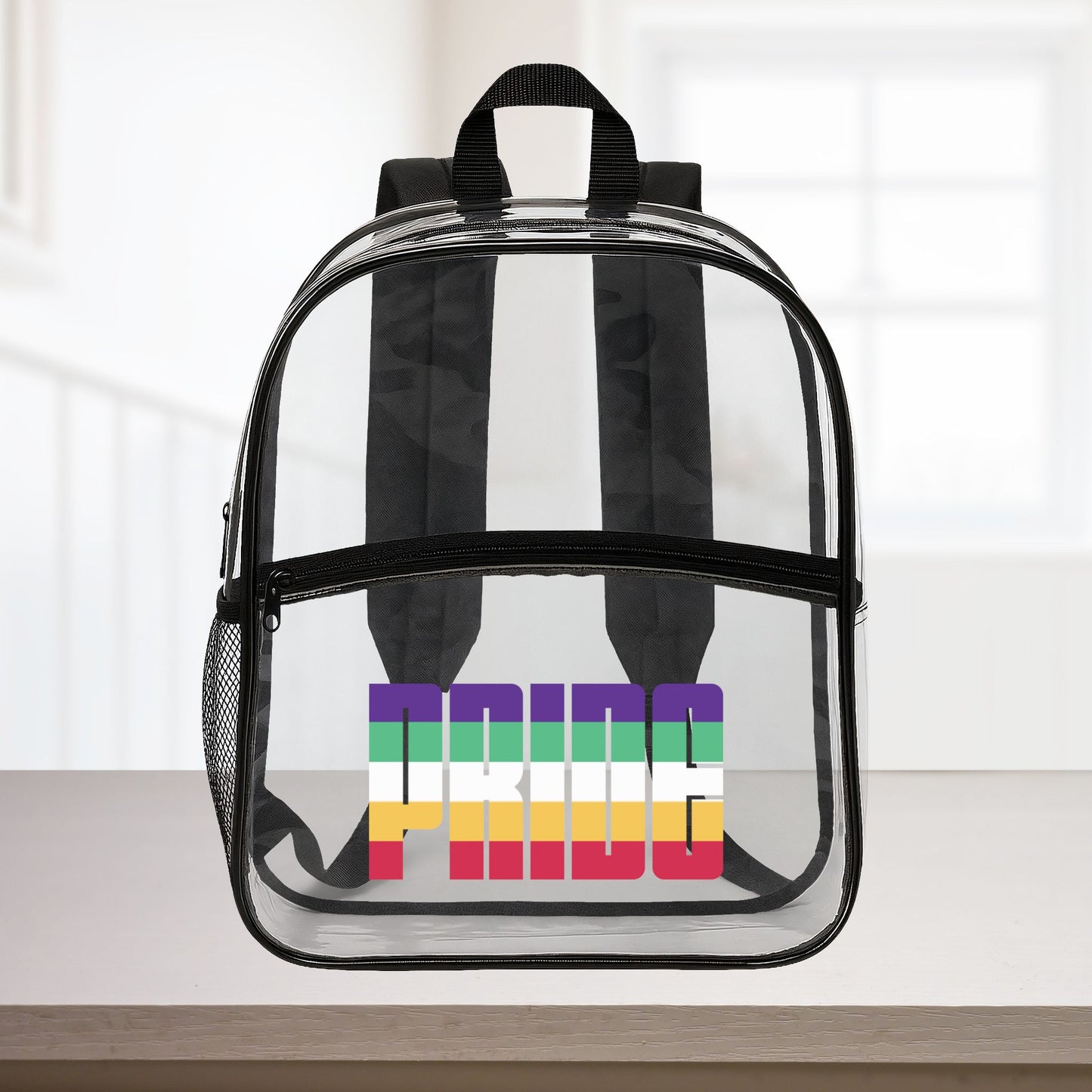 Clear Black One size Neurodivergent Pride 15"×12" Clear Backpack