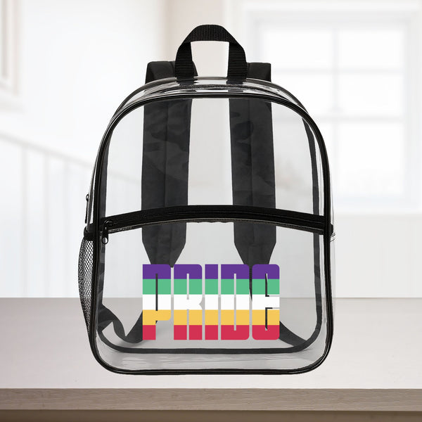 Clear Black One size Neurodivergent Pride 15"×12" Clear Backpack