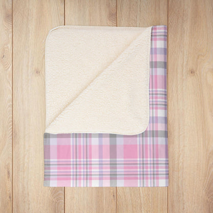 Cupiosexual Pride Plaid Fleece Sherpa Blanket