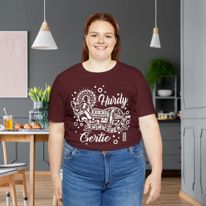 Hurdy Gertie Tee, Chemise Frenchton Dog Line Art