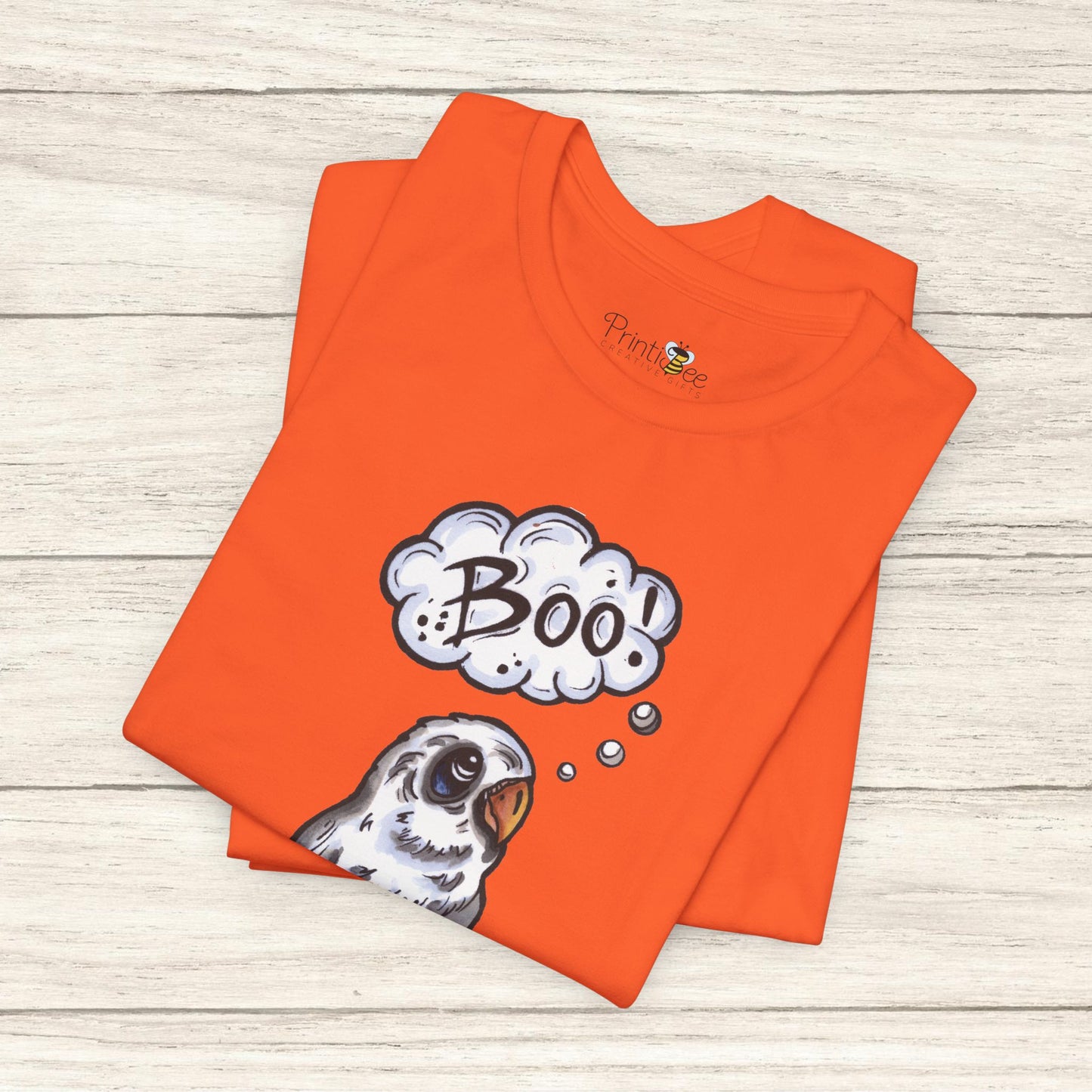 Ghost Lovebird Boo! Hand-Drawn & Hand-Colored Tee