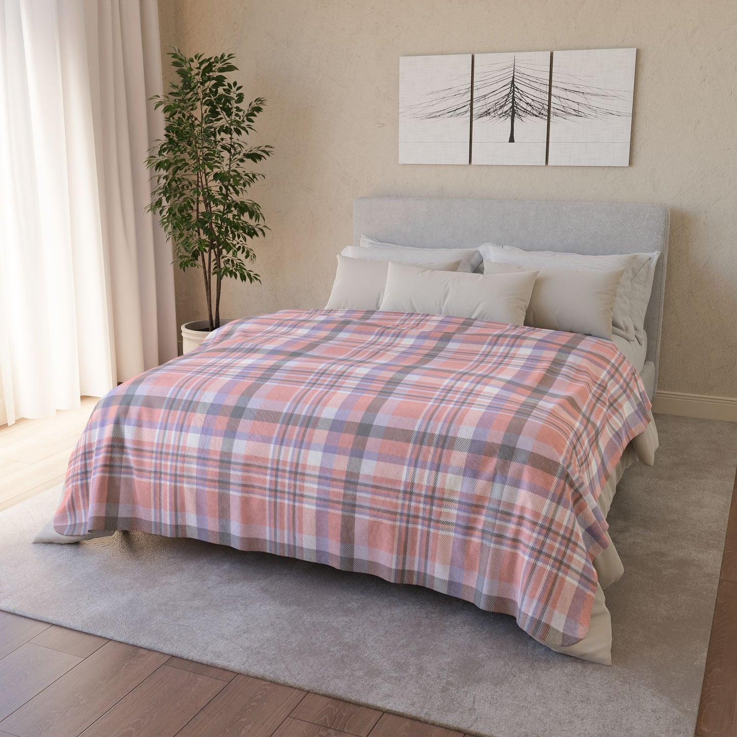 Cupioromantic Pride Plaid Fleece Sherpa Blanket