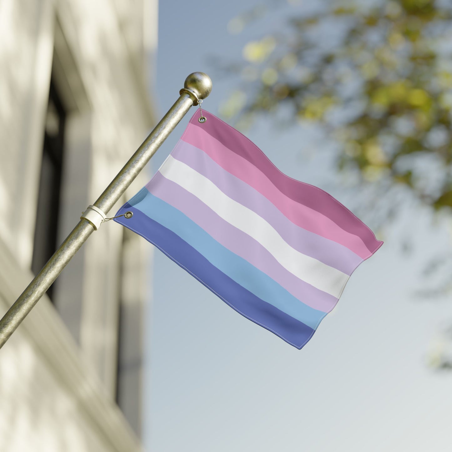 12'' × 18'' Bigender Purple Pride Flag with Grommets