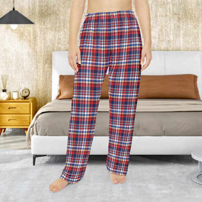 Women’s Blue, Red & White Ohio Plaid Pajama Pants