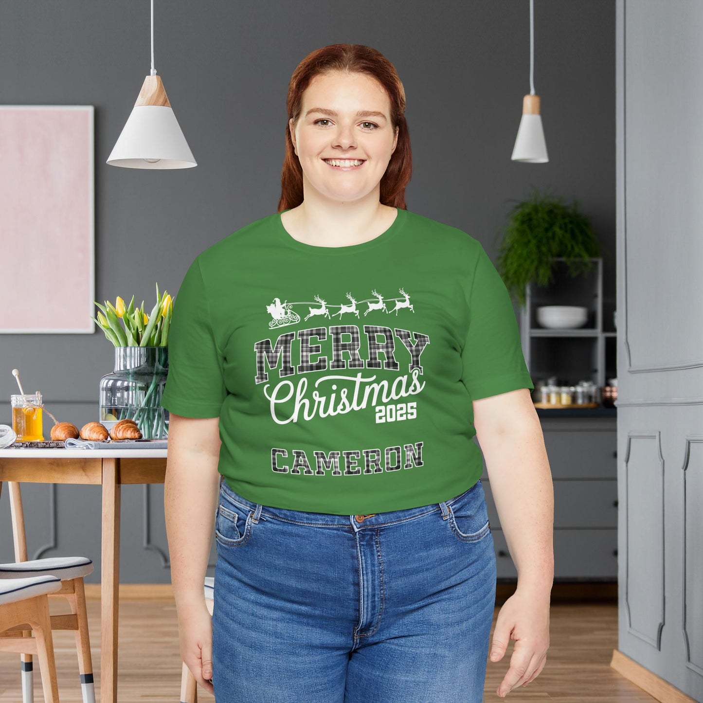 Custom Ohio Christmas Plaid Tee or Pajama Top