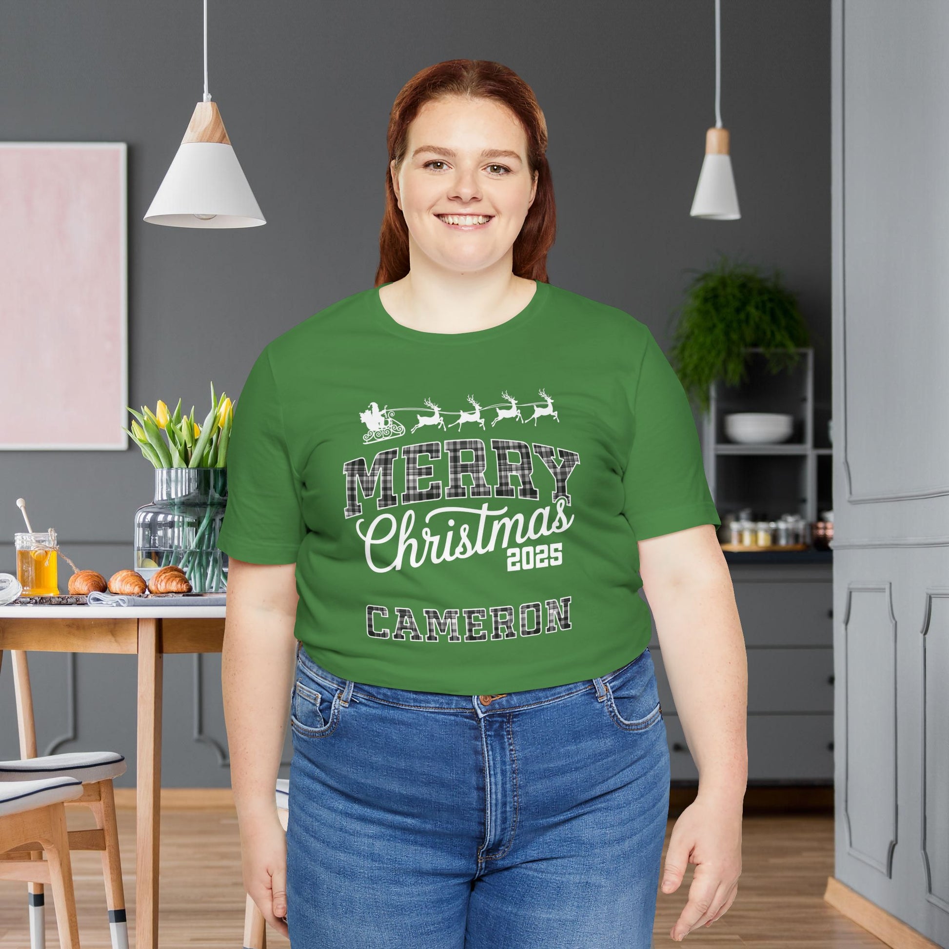 Custom Ohio Christmas Plaid Tee or Pajama Top