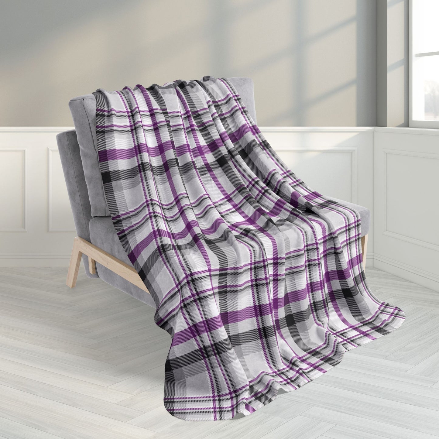 Asexual Pride Plaid Fleece Sherpa Blanket