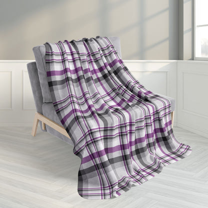 Asexual Pride Plaid Fleece Sherpa Blanket