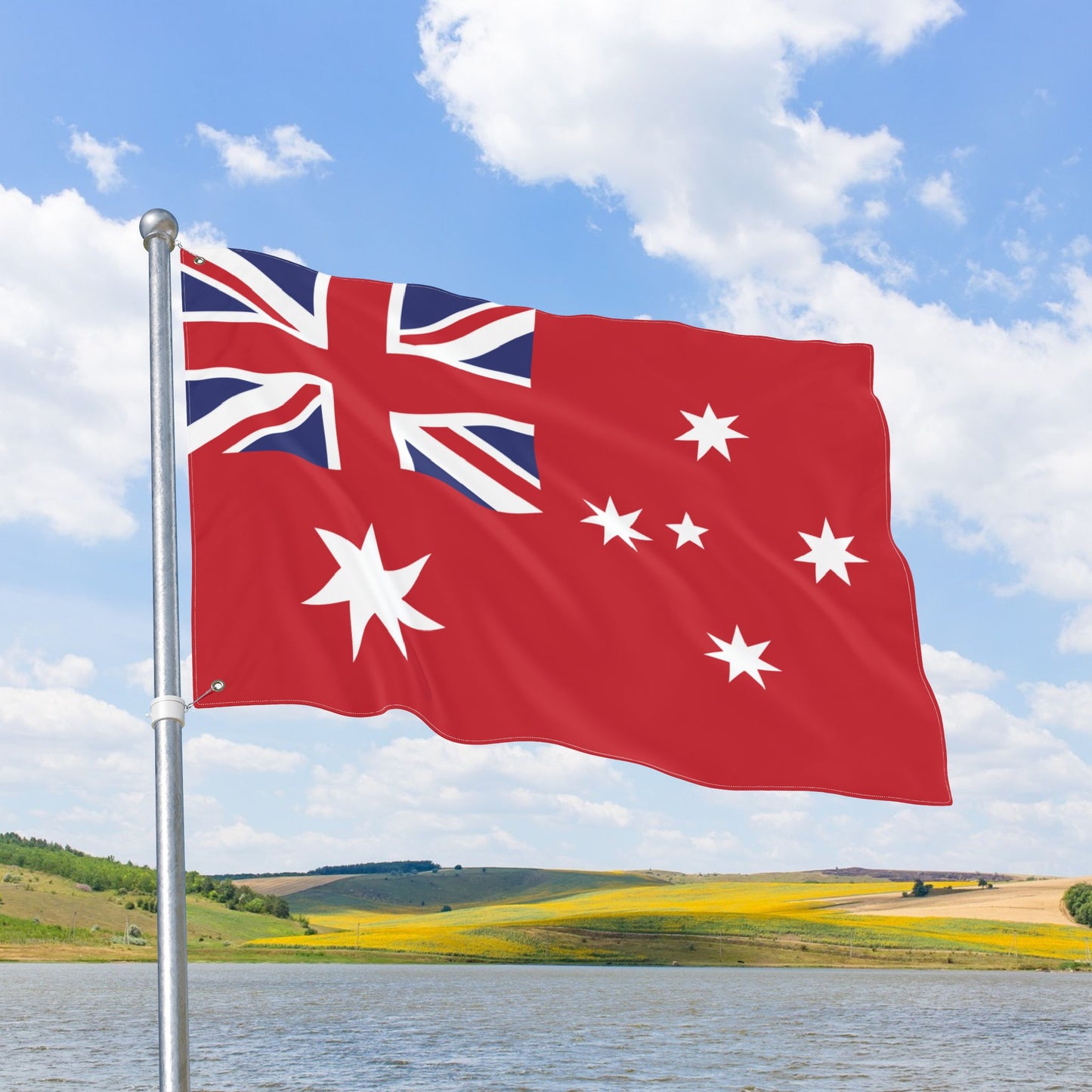 Australia Red Flag with Grommets