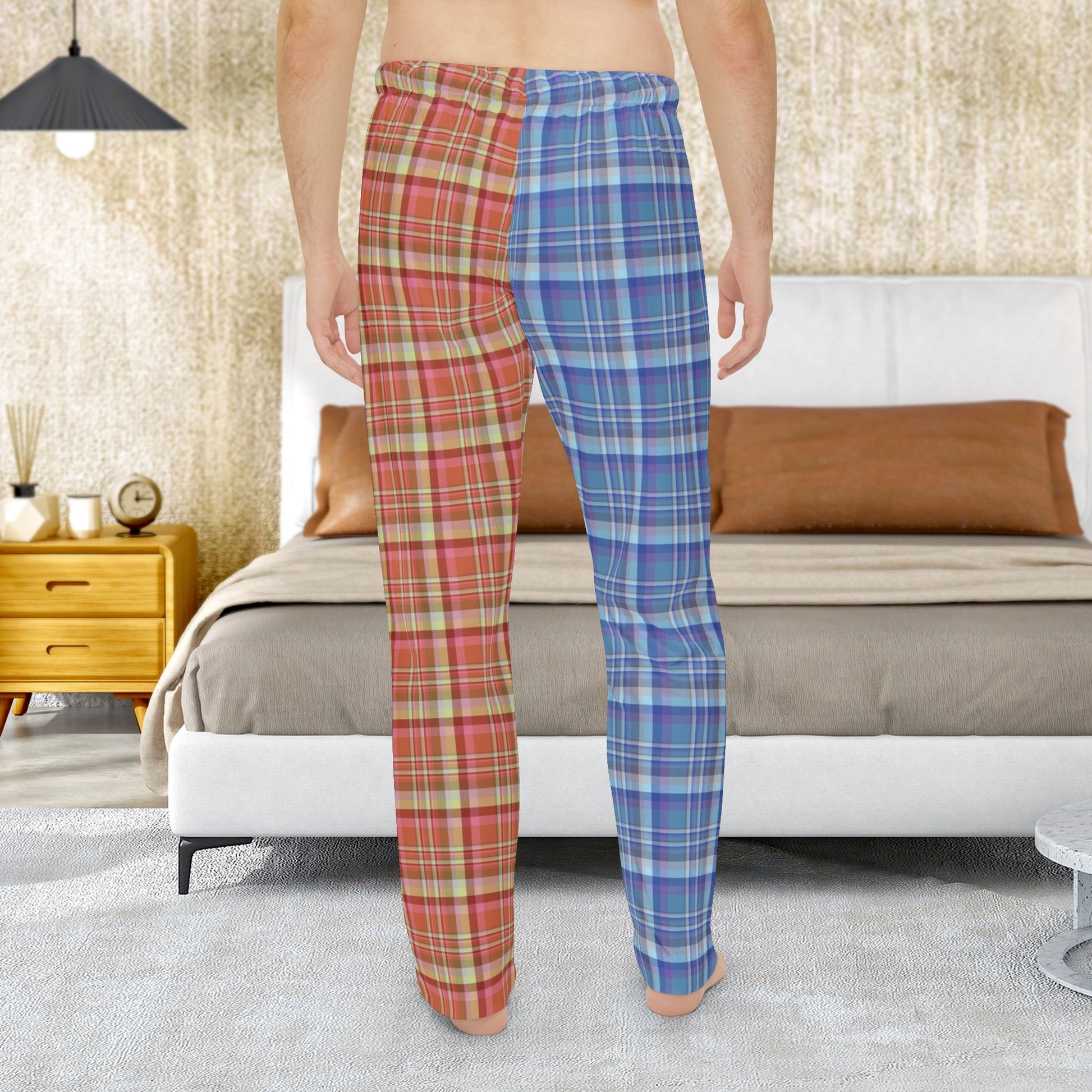 Men’s Half Red, Half Blue Plaid Orlando FL Pajama Pants