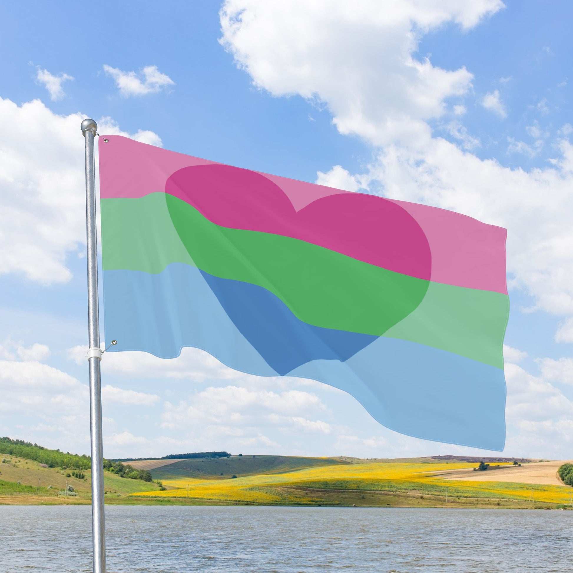 Polyromantic Pride Flag with Grommets