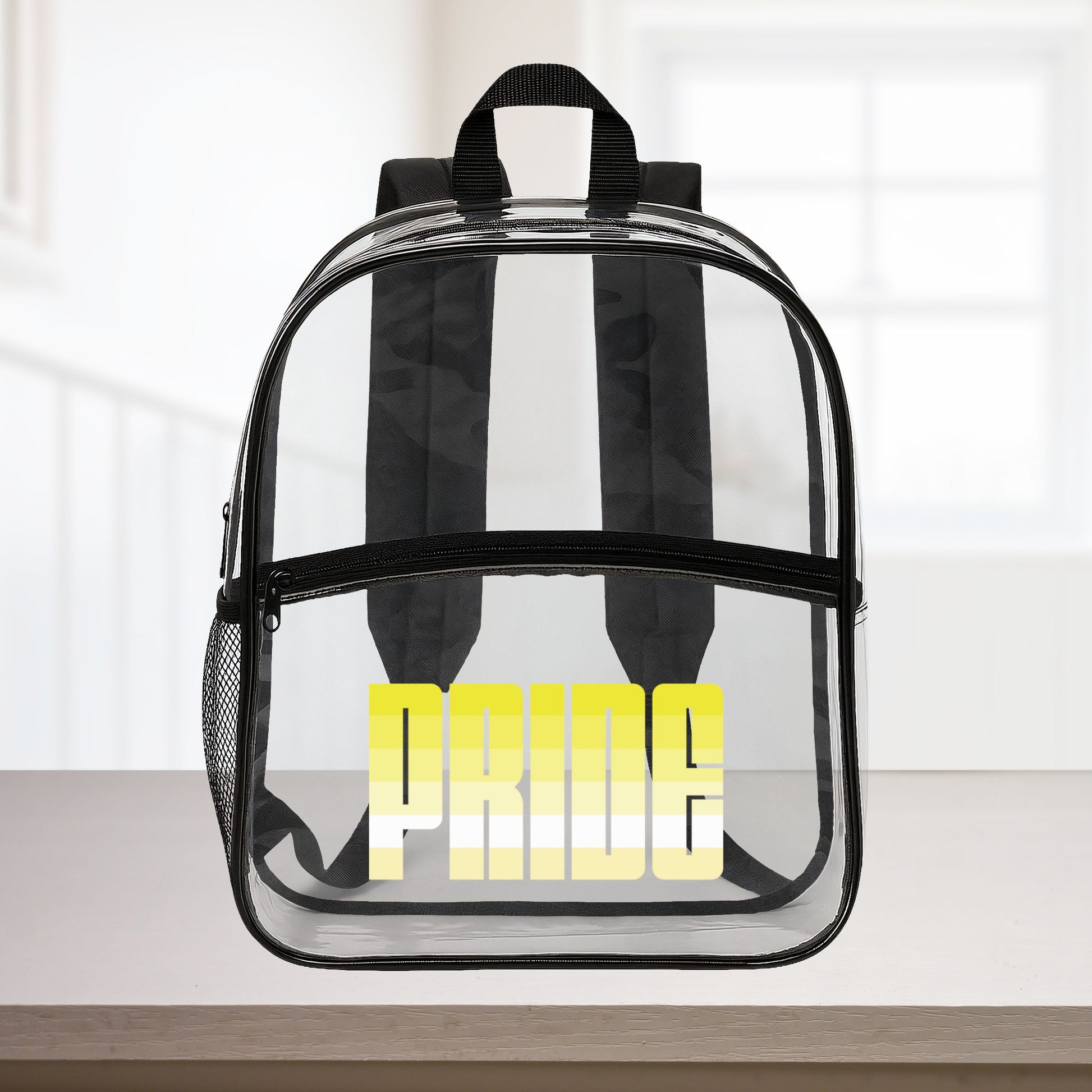 Clear Black One size Saturnic Pride 15"×12" Clear Backpack