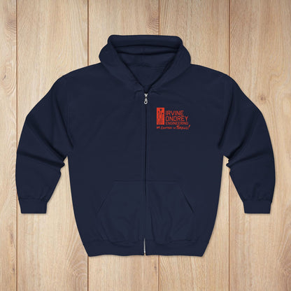 I Just Wanna Watch Football & Ride Roller Coasters Zip Hoodie • Irvine Ondrey Engineering
