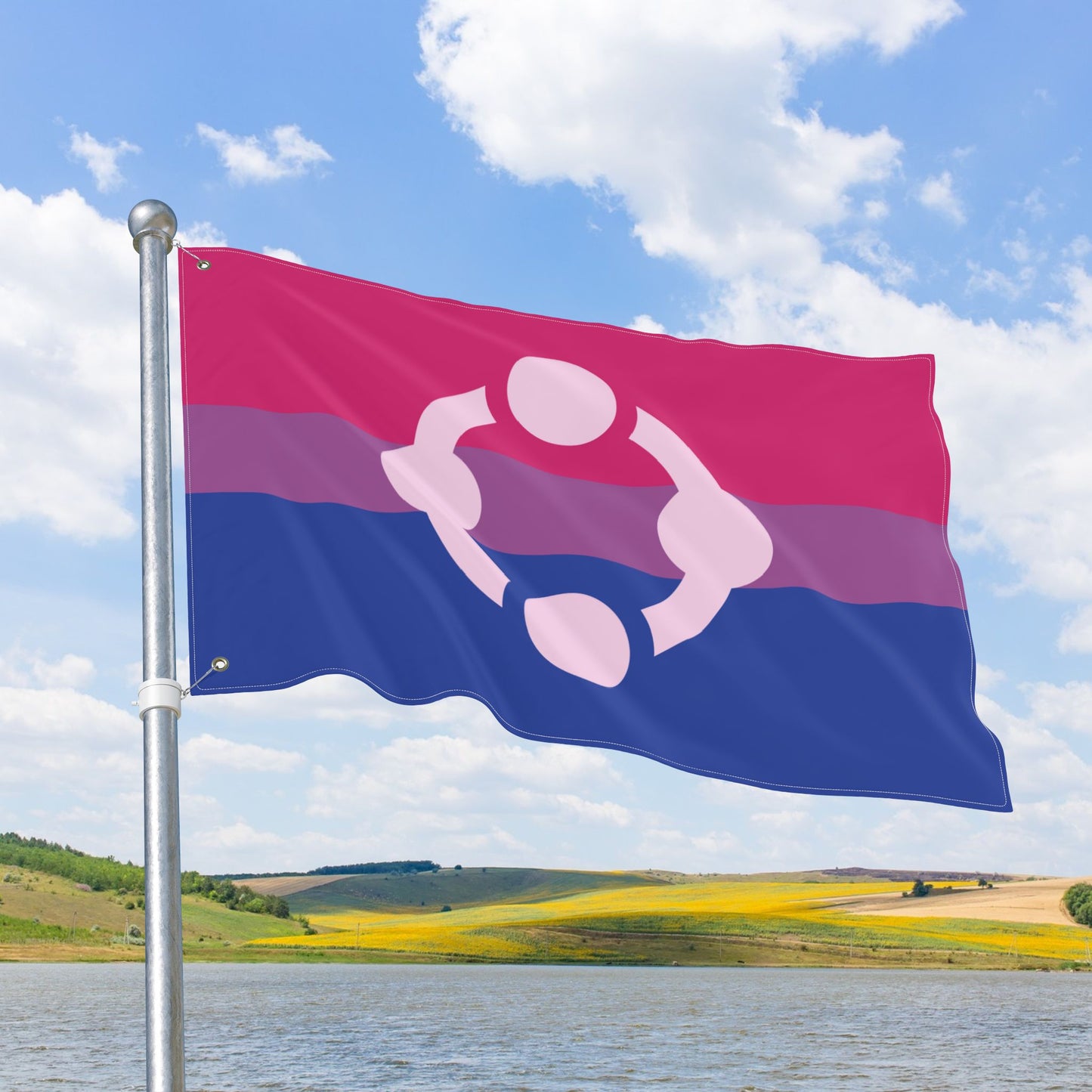 Bisexual Fetish Pride Flag with Grommets