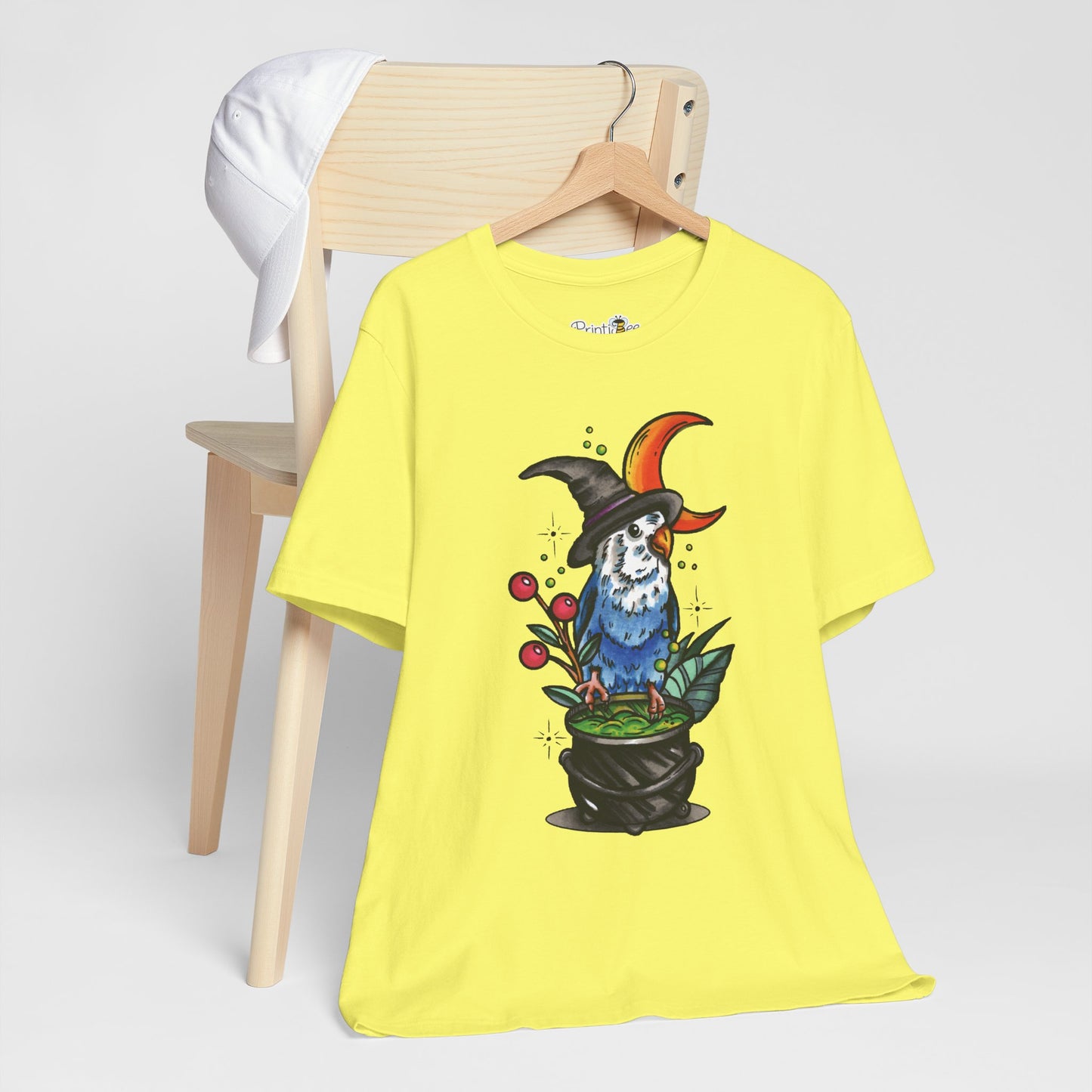 Lovebird Witch, Hand-Drawn & Hand-Colored Tee