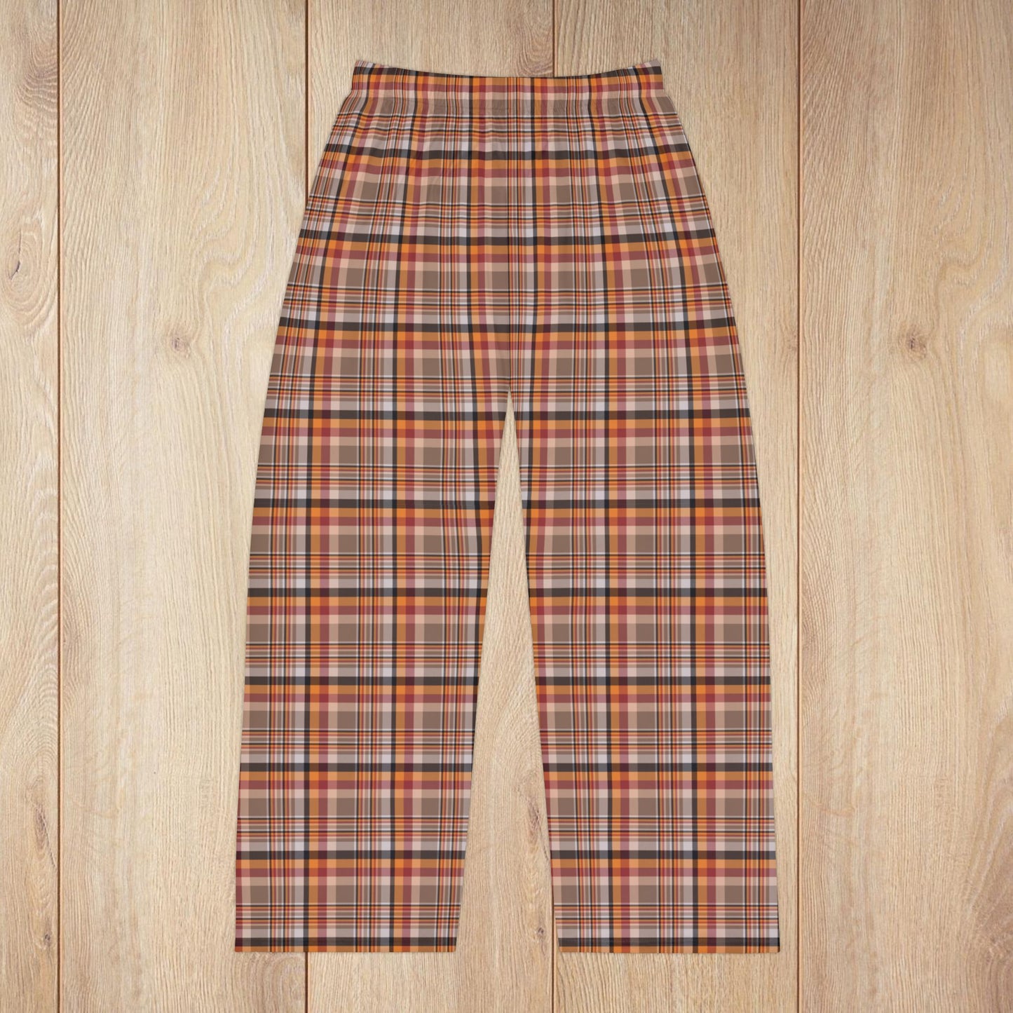 Men’s Brown, Red & Orange Ohio Plaid Pajama Pants