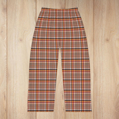 Men’s Brown, Red & Orange Ohio Plaid Pajama Pants