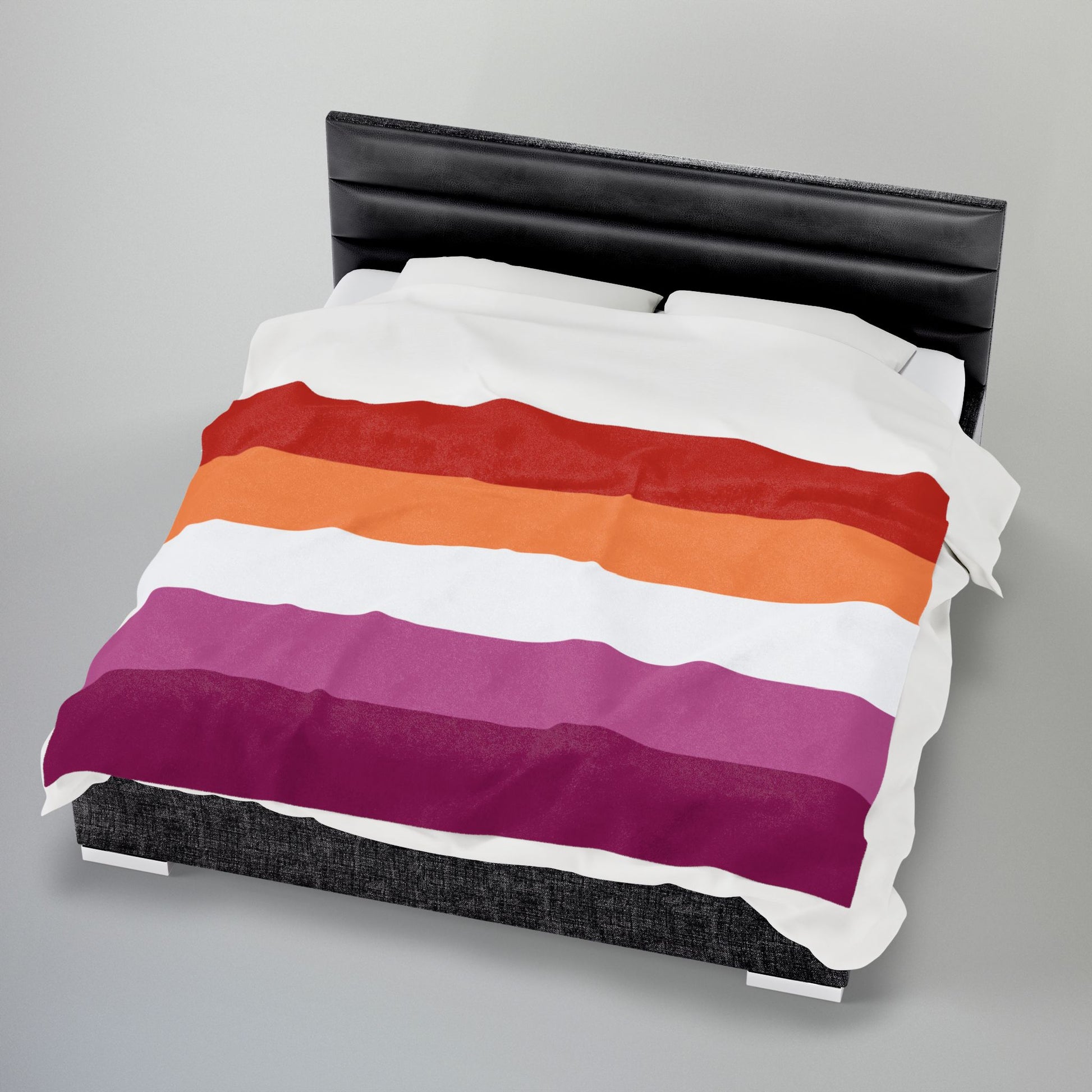 Lesbian Sunset Pride Flag Velveteen Plush Blanket