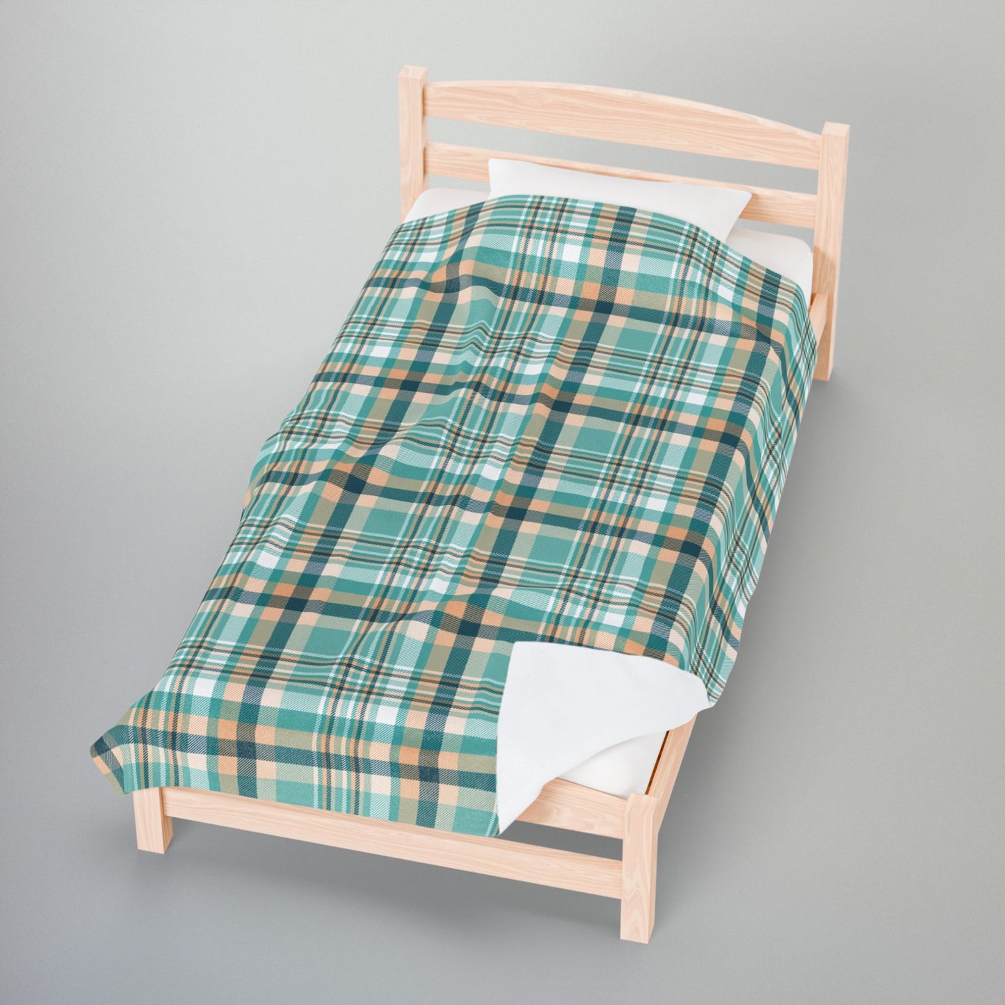 Coastal Shores Plaid Velveteen Plush Blanket