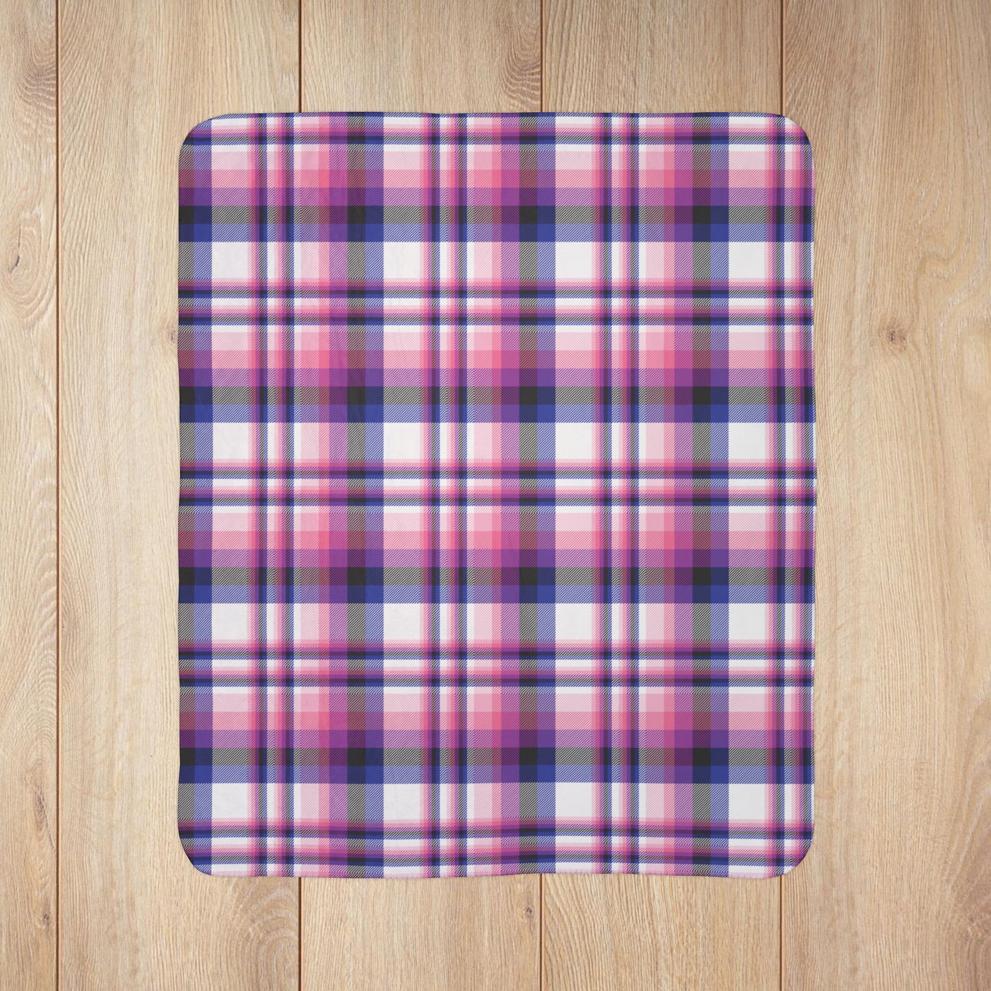 Genderfluid Pride Plaid Fleece Sherpa Blanket