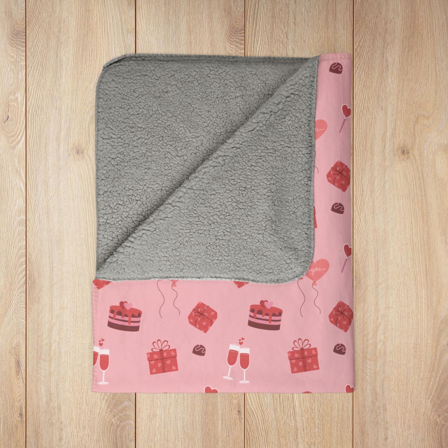 Vintage Valentine’s Day Celebration Fleece Sherpa Blanket