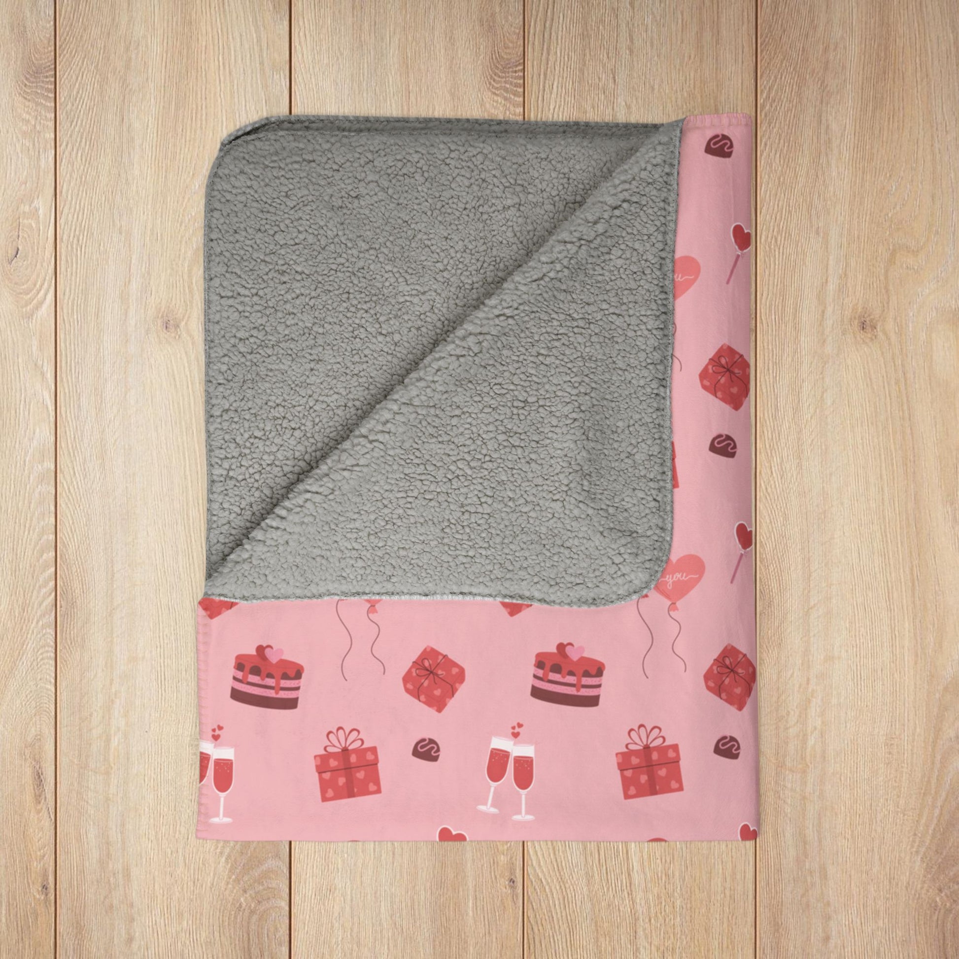Vintage Valentine’s Day Celebration Fleece Sherpa Blanket