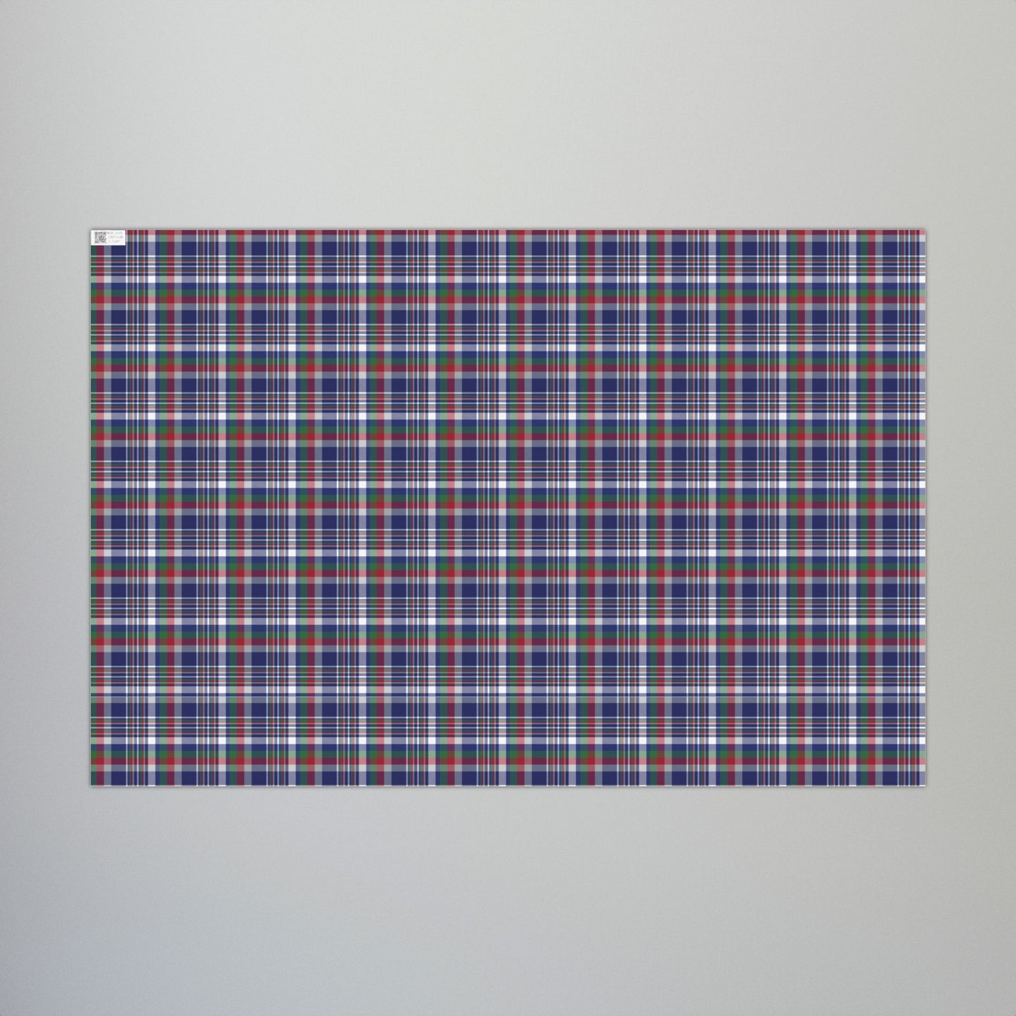 Christmas Blue & Red New York NY Plaid Gift Wrapping Paper Roll