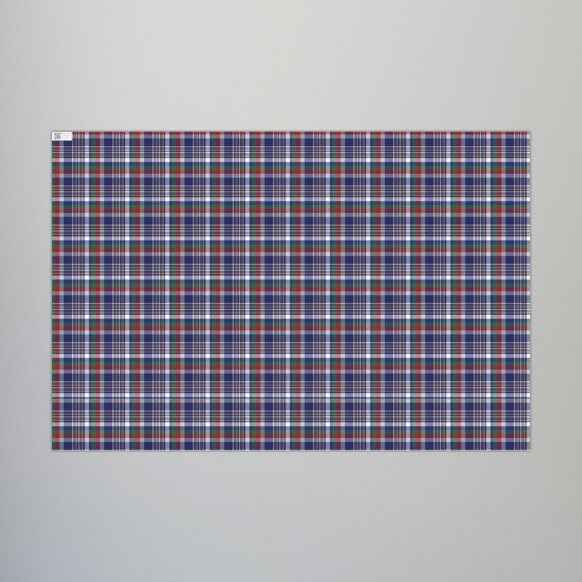 Christmas Blue & Red New York NY Plaid Gift Wrapping Paper Roll