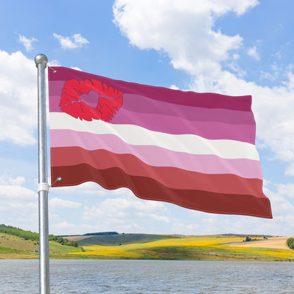 Lipstick Lesbian Pink Pride Flag with Grommets