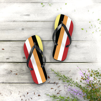 S Black sole Mutogender Pride Flip Flops