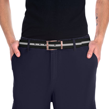 Thin Silver Line Flag Belt