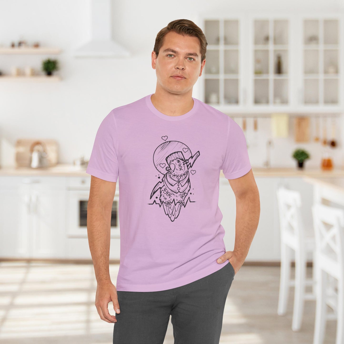 Frankenstein Lovebird, Line Art Tee