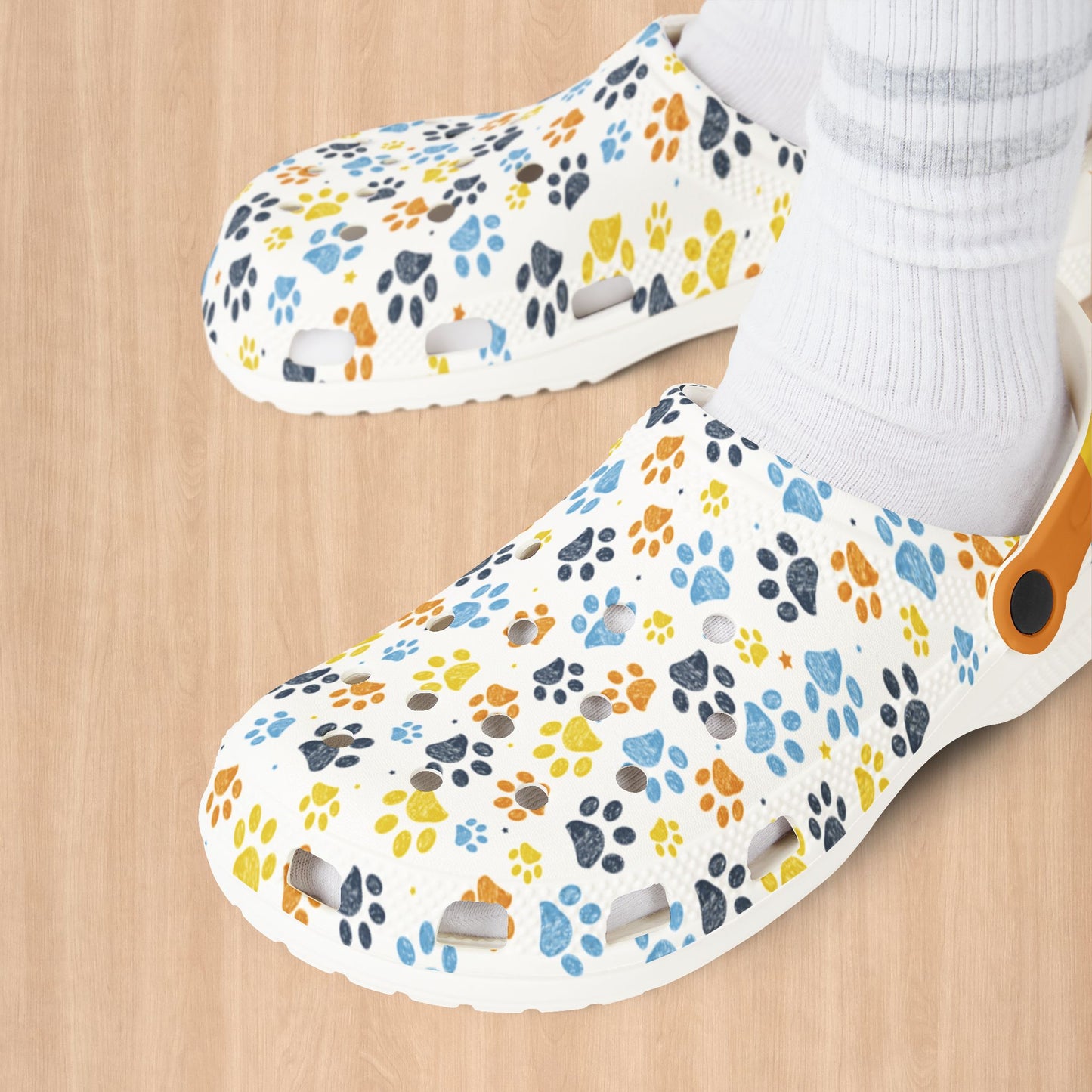 Aromantic Asexual Pride Paw Print Clogs