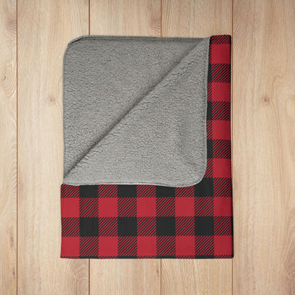 Red Buffalo Plaid Fleece Sherpa Blanket