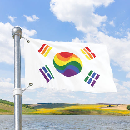 South Korea Rainbow Pride Flag with Grommets